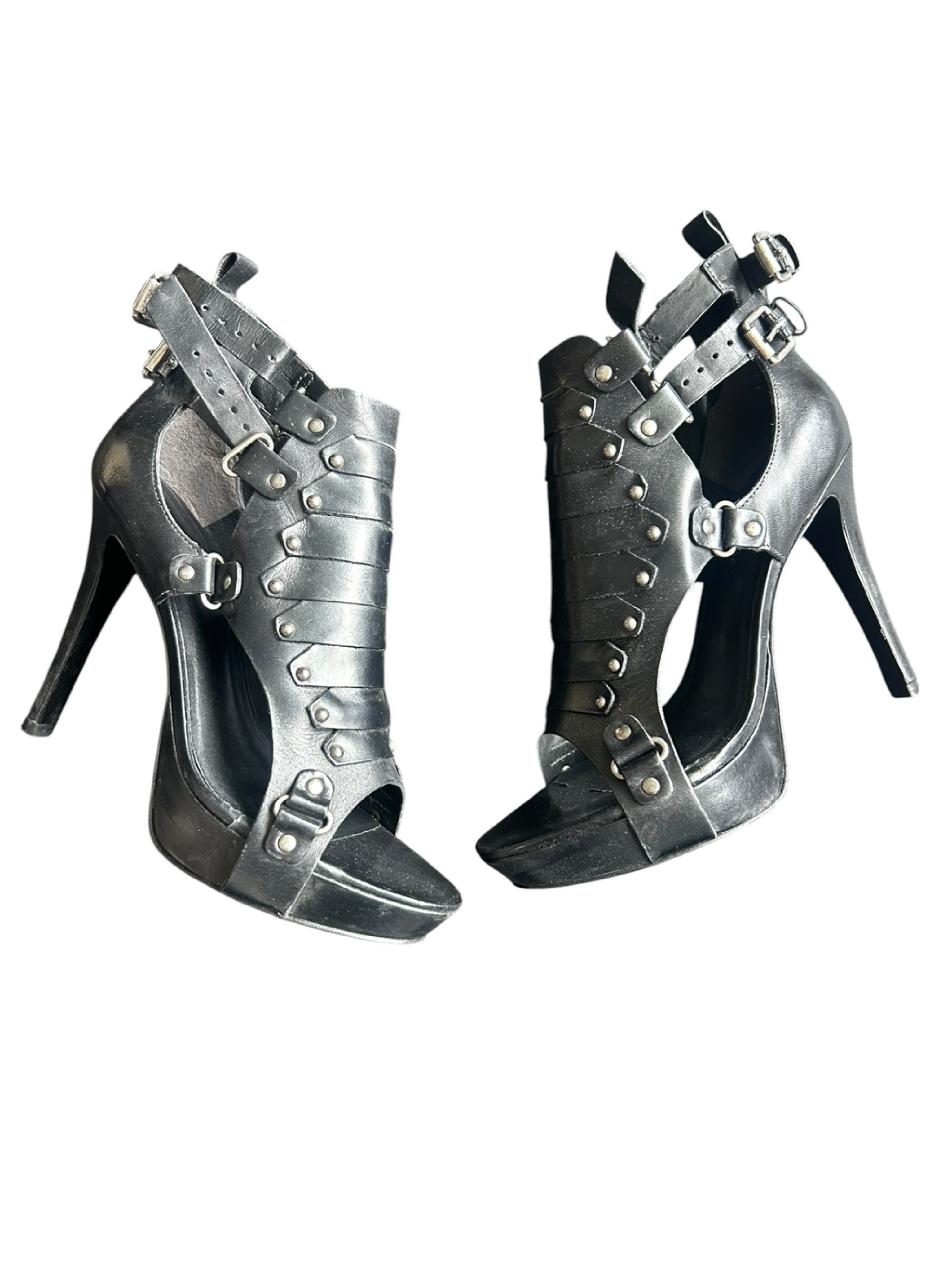 Pour La Victoire Kiara Shoes Black Veggie Leather Size 9